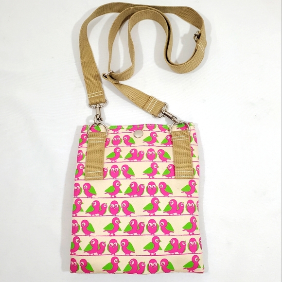 Birds Crossbody Handbag Purse Sm Canvas Wabisuke - Picture 2 of 11